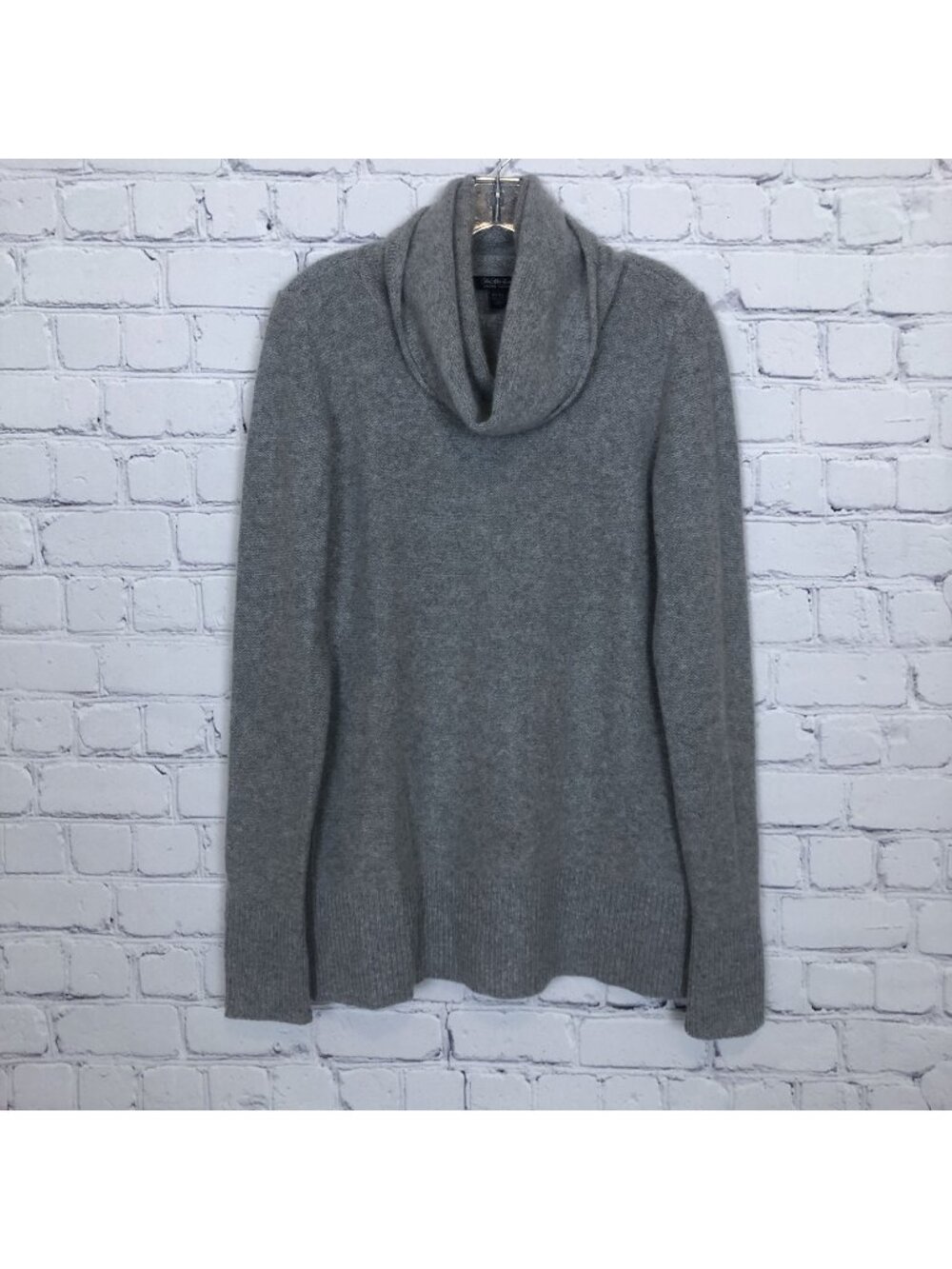 Saks 5th Avenue Gray 100% Cashmere Cowl Neck Sweater Size M